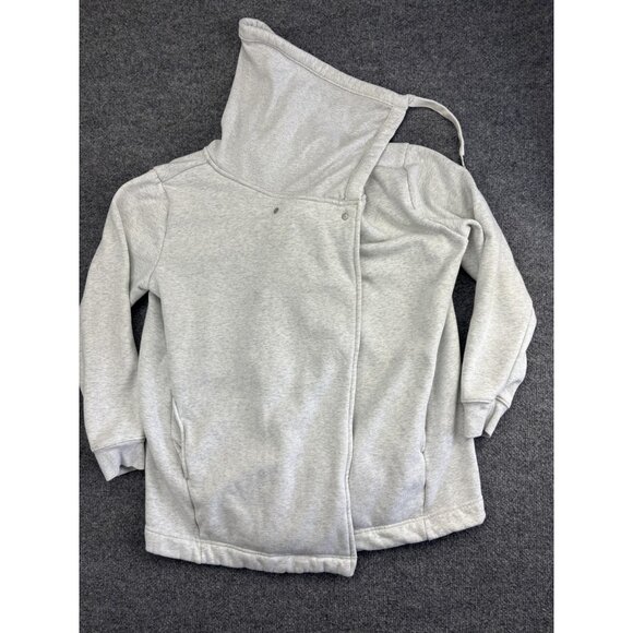 Zella Sweatshirt Womens XL Gray Hooded Cardigan Snap Front Pockets Long Sleeve - Picture 1 of 8